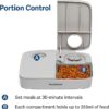 PetSafe 2 Meal Automatic Feeder, Built-in Timers, BPA Free Food Bowl, Suitable for Dry Food, Grey