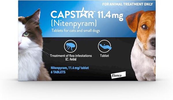 Capstar Flea Tablets for Dogs and Cats from 1kg to 11kg, Oral Medication for Flea Treatment in Small Dogs and Cats, Contains 6x 11.4mg Nitenpyram Flea Tablet - Image 2