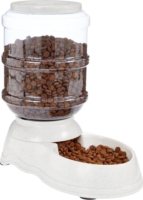 Amazon Basics Dog and Cat Food Feeder, Small, Grey