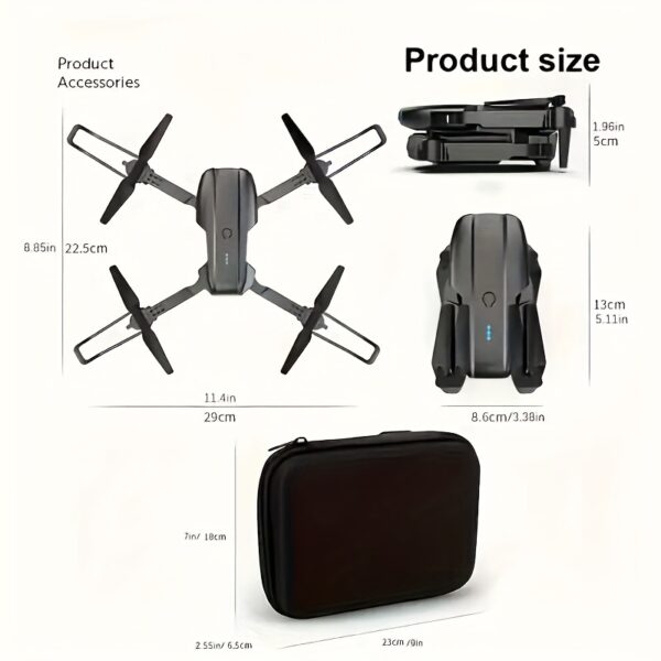 Foldable RC Drone with HD Dual Camera & Altitude Hold – Wi-Fi Remote Control Toy for Kids & Adults" USB Rechargeable - Image 3