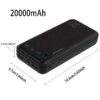 10000-20000mAh Portable Power Bank – Dual USB Output, LED Display, Type-C/Micro Input – Gift for iOS/Android Devices