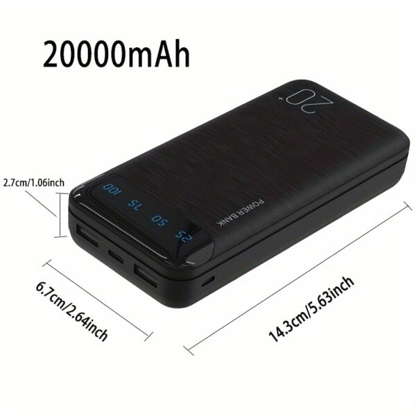 10000-20000mAh Portable Power Bank – Dual USB Output, LED Display, Type-C/Micro Input – Gift for iOS/Android Devices - Image 4