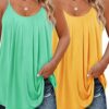 2-Pack Plus Size Tank Tops & Camis – Polyester Knit, Solid Color, Slingback Design for Spring/Summer