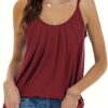 2-Pack Plus Size Tank Tops & Camis – Polyester Knit, Solid Color, Slingback Design for Spring/Summer