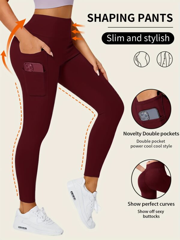 Super Stretchy High-Waist Leggings with Pockets – Seamless & Comfortable Fit - Image 2