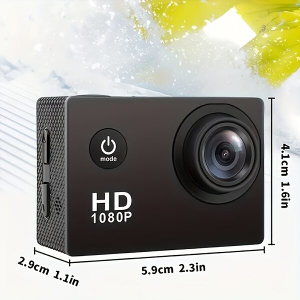 1080P HD Action Camera – Ultra HD Recording, 140° Wide-Angle Lens, LCD Screen, Digital Stabilization - Image 2