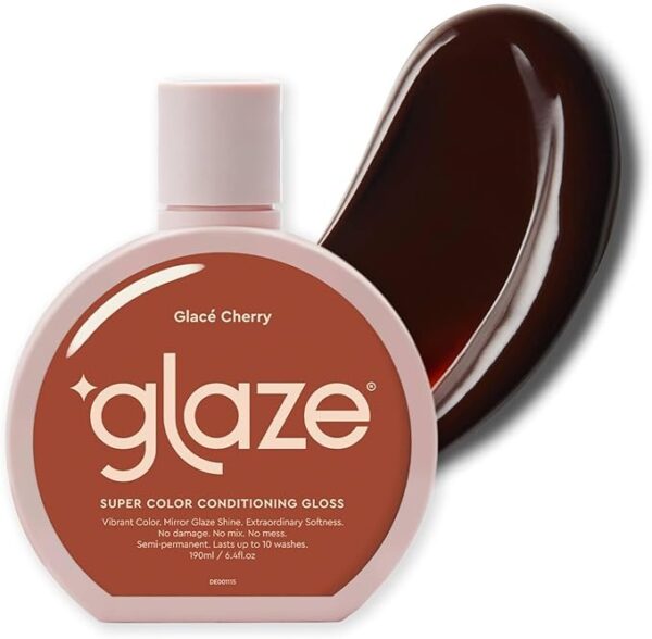 Glaze Super Gloss Colour Conditioning Gloss – Glace Cherry for Natural Light to Dark, Brown or Red Hair – Rinse Out Semi-Permanent Hair Gloss that Enhances Colour and Boosts Shine & Hydration