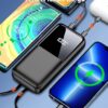 Power Bank Fast Charging 15000mAh, Portable Charger with 2 Built-in Cables & 3 Ports, Powerbank with LED Display, Battery Pack Compatible with iPhone 16 15 14 13 Android and more, Black