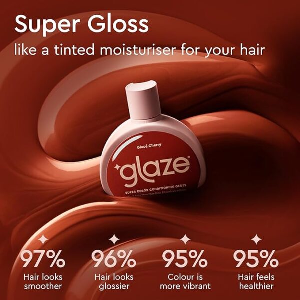 Glaze Super Gloss Colour Conditioning Gloss – Glace Cherry for Natural Light to Dark, Brown or Red Hair – Rinse Out Semi-Permanent Hair Gloss that Enhances Colour and Boosts Shine & Hydration - Image 3