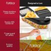 Vegetable Chopper Cutter Mandoline Slicer Cheese Grater - Food Onion Salad Veggie Chopper with Container - French Fry Potato Dicer Slicer Cutter - Kitchen Tools Gadgets (6-in-1 Compact White)