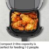 Chefman 2L Mini Air Fryer – Digital Space-Saving Compact Air Fryer with Nonstick and Dishwasher Safe Basket, Quick & Easy Meals in Minutes, Features Digital Timer and Shake Reminder – Grey