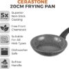 Tower Cerastone T81222 Forged Frying Pan with Non-Stick Coating and Soft Touch Handles, Graphite, 20 cm