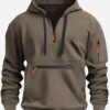 82504a96-7860-423d-9405-0ca9442785ec.jpg Men's Cozy Hooded Sweatshirt – Soft Long Sleeve, Kangaroo Pocket & Half-Zip for Fall/Winter