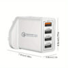 4-Port USB Fast Charger – Quick Charge 3.0 Adapter for iPhone, Android, Cameras & More – UK Plug