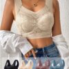 4pcs Women's Lace Contrast Underwear – Wire-Free, Daily Bra Set