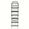 1PC 6 Tier Metal Shoe Rack Tall Storage Stand Footwear Plant Display Door Hallway Black