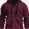 c3fff3ca-a129-4999-81ea-cafd184a6067.jpg Men's Cozy Hooded Sweatshirt – Soft Long Sleeve, Kangaroo Pocket & Half-Zip for Fall/Winter