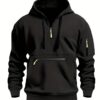 cfd30a31-a95a-4c47-9784-1f64b27cfc4b.jpg Men's Cozy Hooded Sweatshirt – Soft Long Sleeve, Kangaroo Pocket & Half-Zip for Fall/Winter