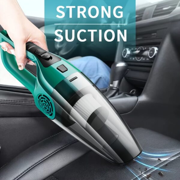 12V Handheld Car Vacuum Cleaner – Strong Suction, Portable Dust Remover for Pet Hair, Crevice Tool & Flat Nozzle - Image 7