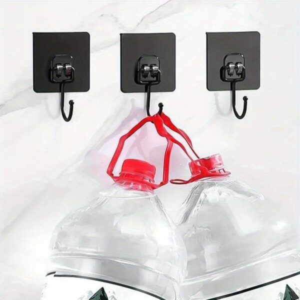T&C 5/10pcs Self-Adhesive Rotating Waterproof Sticker Hooks - Easy Install Wall & Door Organizer for K - Image 6
