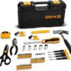 DEKO Tool Kit Set Box 62 Piece Home Repair DIY Tools Basic Hand Toolbox Sets for Home