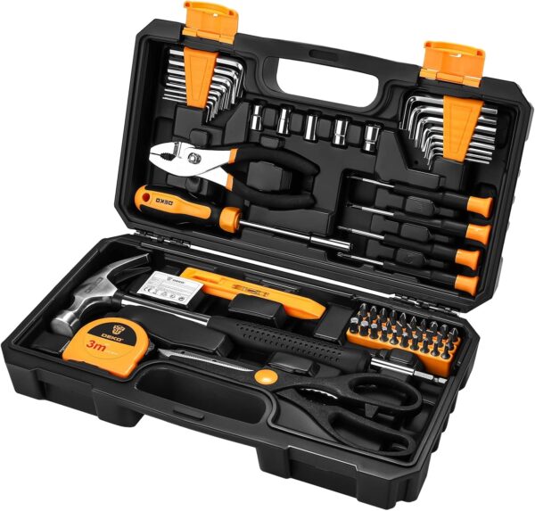 DEKO Tool Kit Set Box 62 Piece Home Repair DIY Tools Basic Hand Toolbox Sets for Home - Image 9