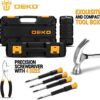 DEKO Tool Kit Set Box 62 Piece Home Repair DIY Tools Basic Hand Toolbox Sets for Home