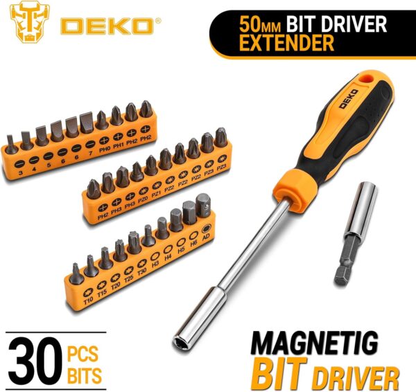 DEKO Tool Kit Set Box 62 Piece Home Repair DIY Tools Basic Hand Toolbox Sets for Home - Image 3